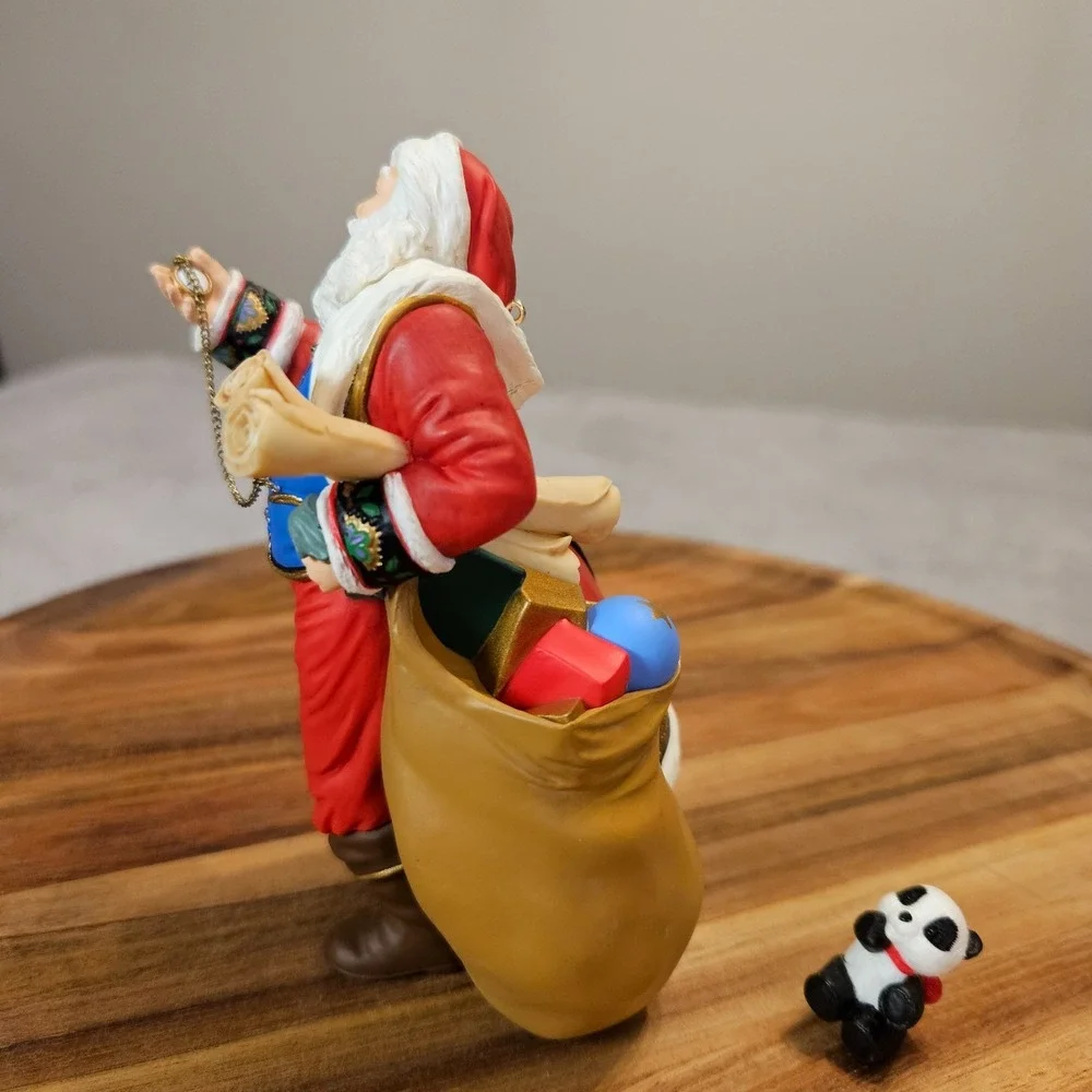 HALLMARK‎ KEEPSAKE ORNAMENT SANTA CLAUS PANDA SET OF 2 2001 PATRICIA ANDREWS